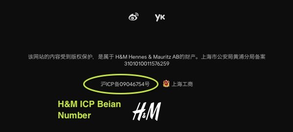 h&M China eCommerce ICP Beian