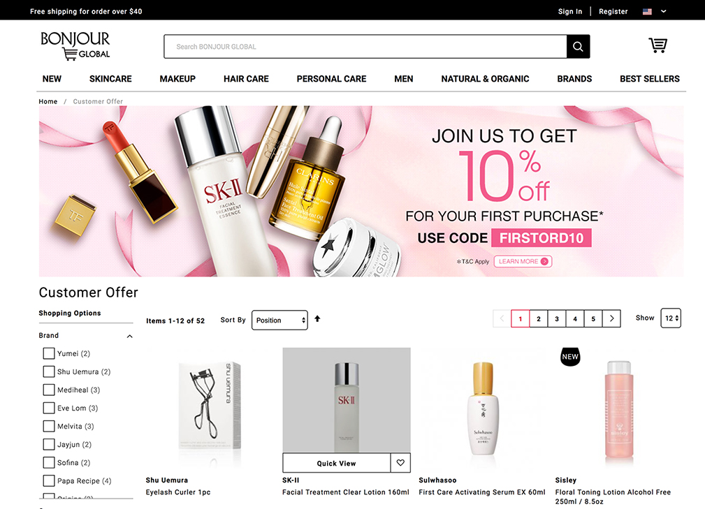 eCommerce website hosting-Desktop Design-BONJOUR GLOBAL