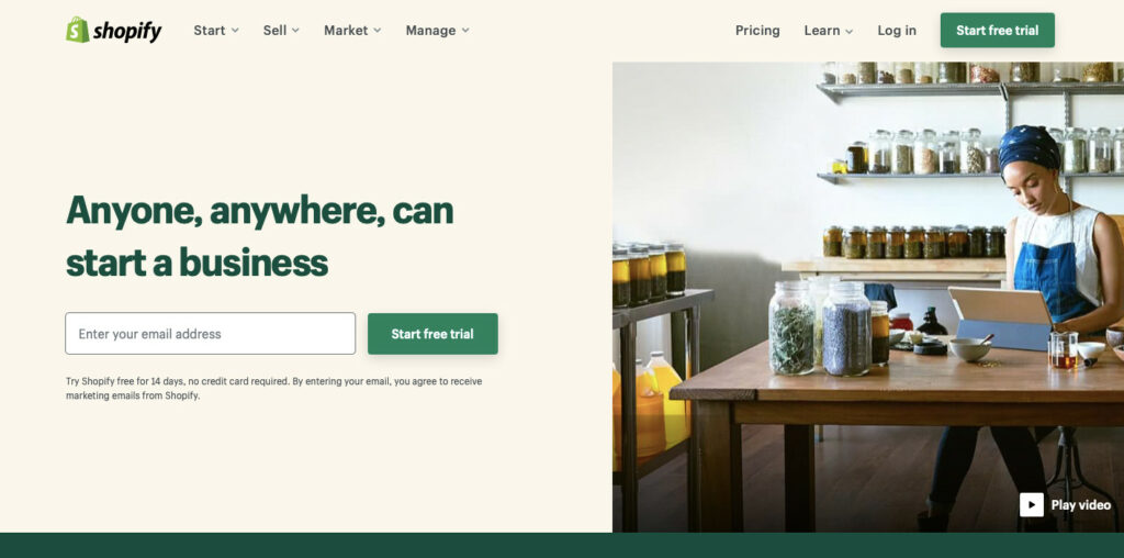 Shopify platform