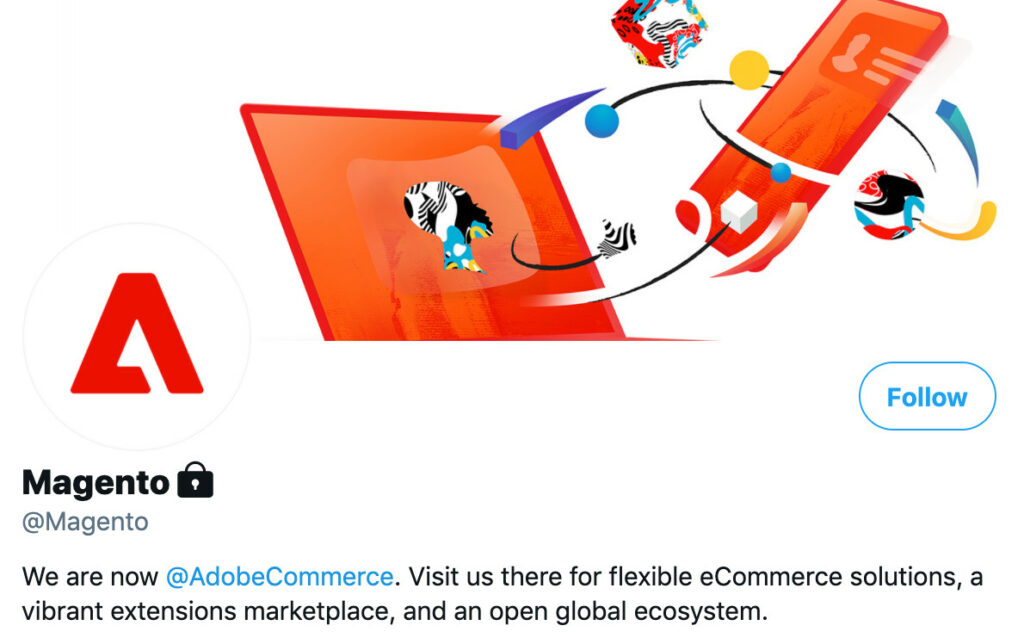 Twit, announcing that Magento is now Adobe Commerce