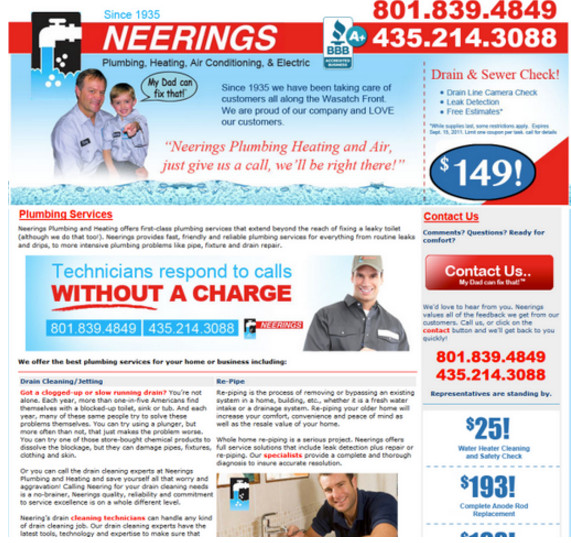 AN example of a busy (cluttered) landing page