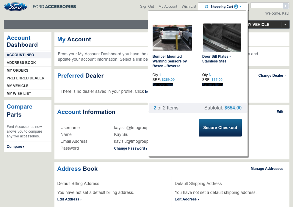 ford-b2b-eCommerce-account