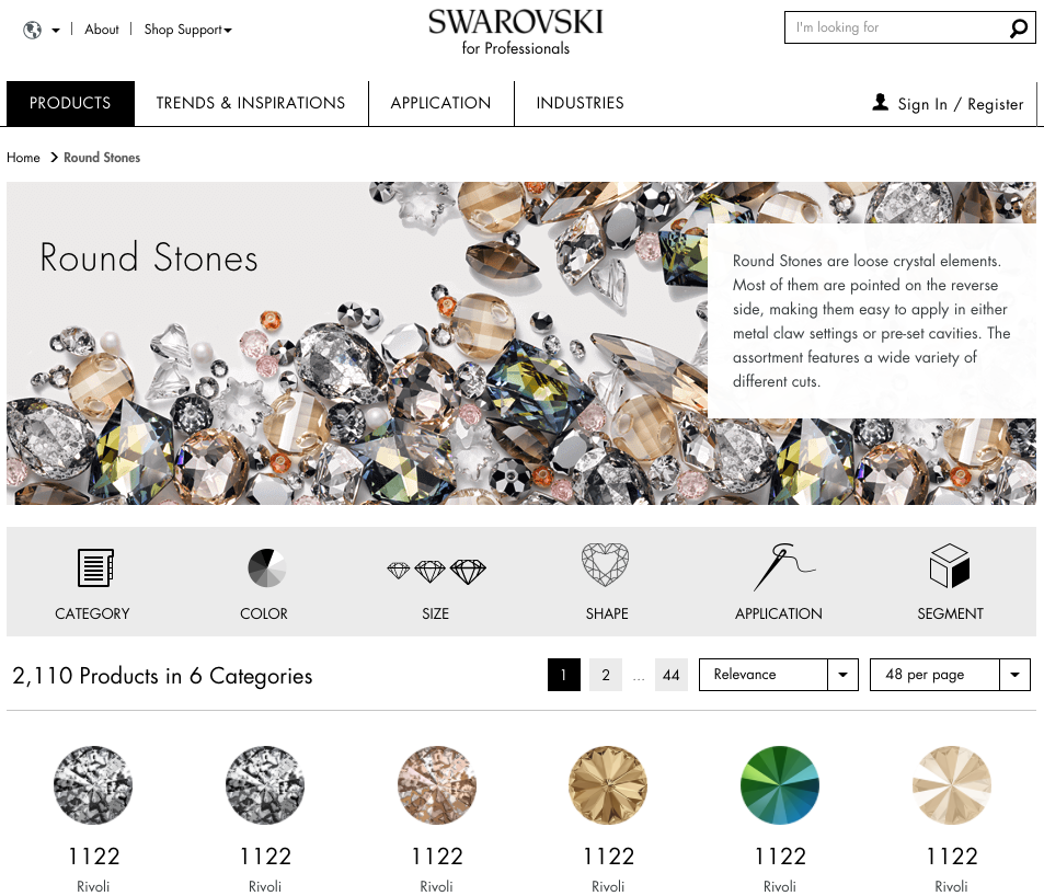Swarovski-b2b-tmo-ui-design-features
