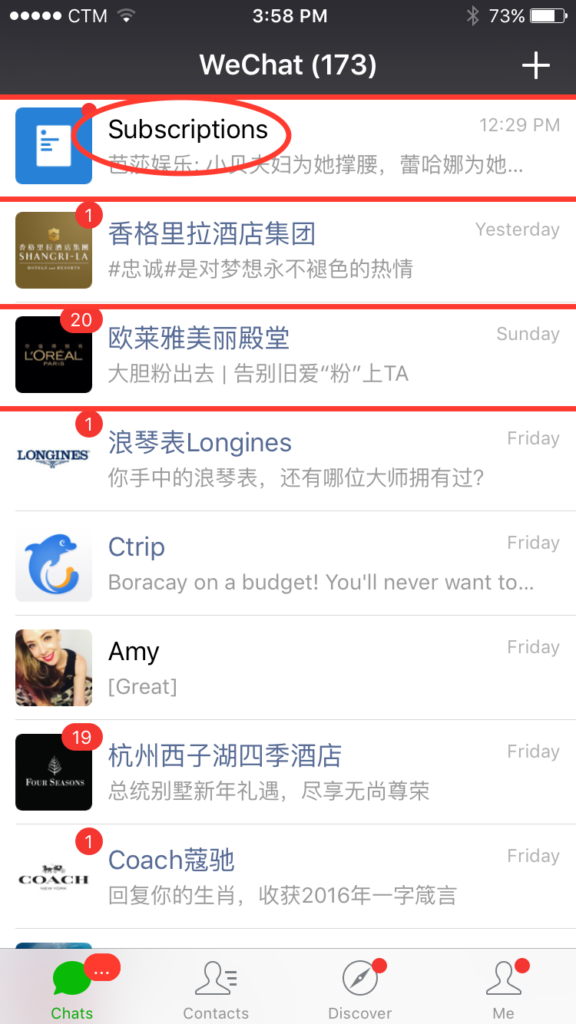 WeChat accounts