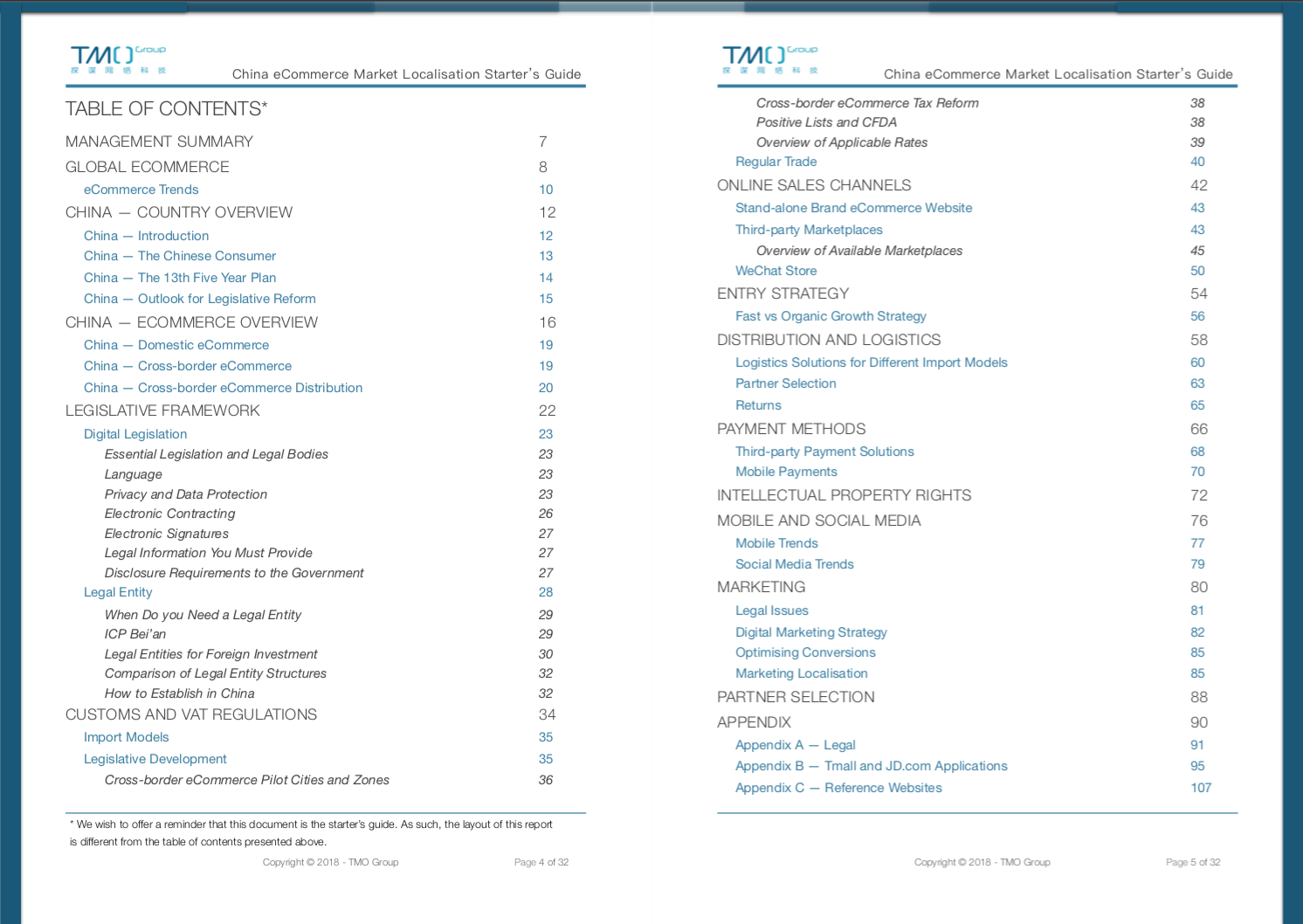 China eCommerce Market Localisation Starter's Guide - Table of Contents